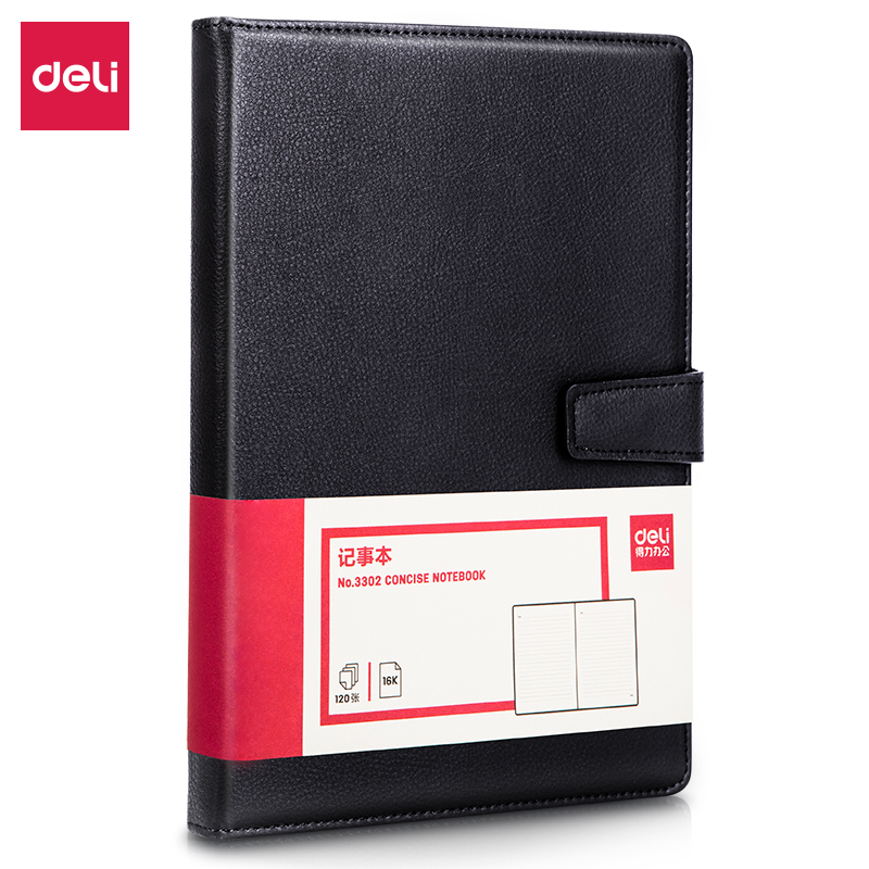 Deli-3302 Leather Cover Notebook