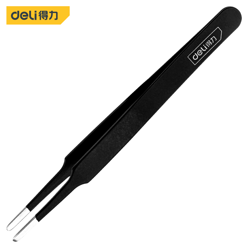 Deli-DL396102 Tweezers Flat Tip