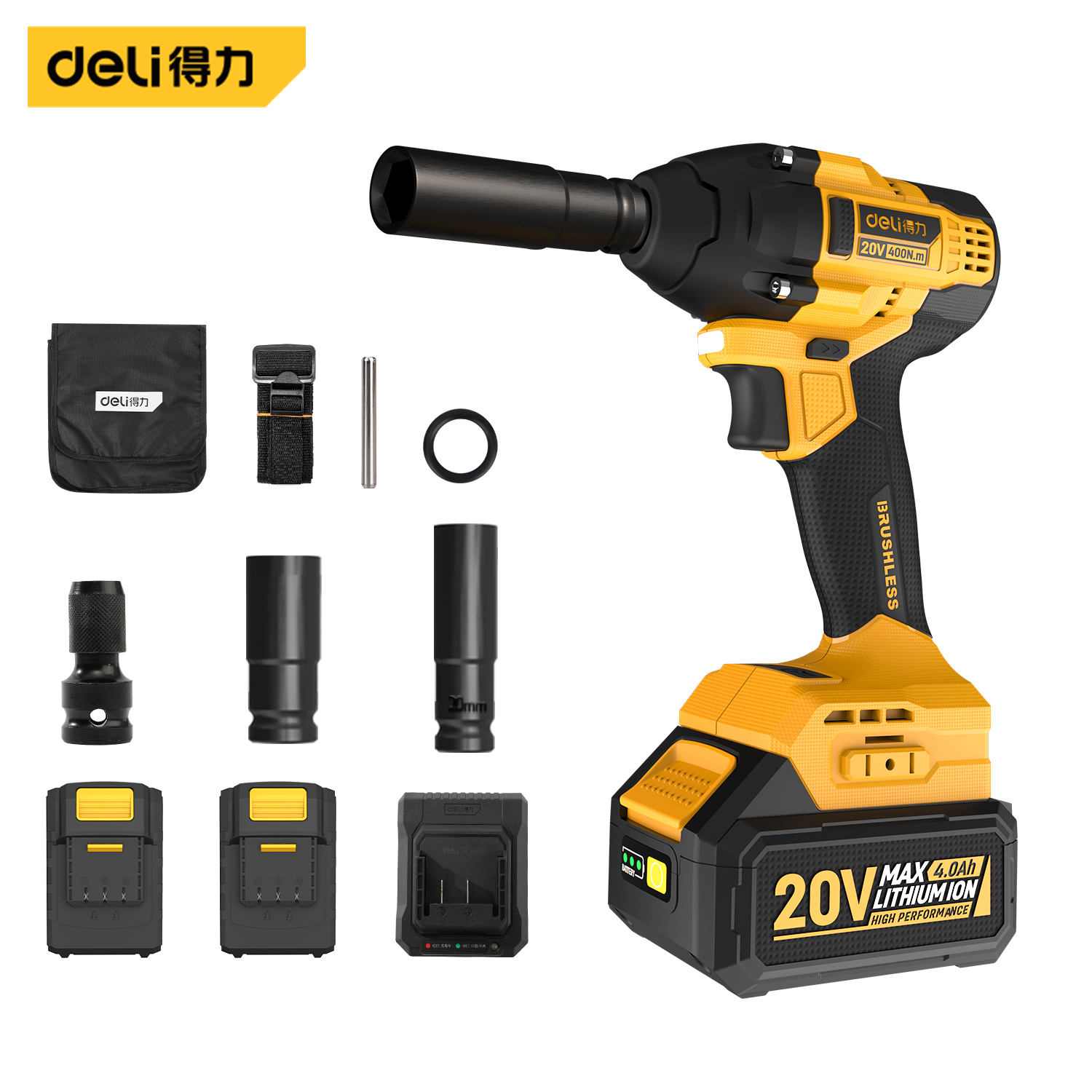 Deli-DL-CB20-W2D4 Brushless Lithium-Ion Impact Driver