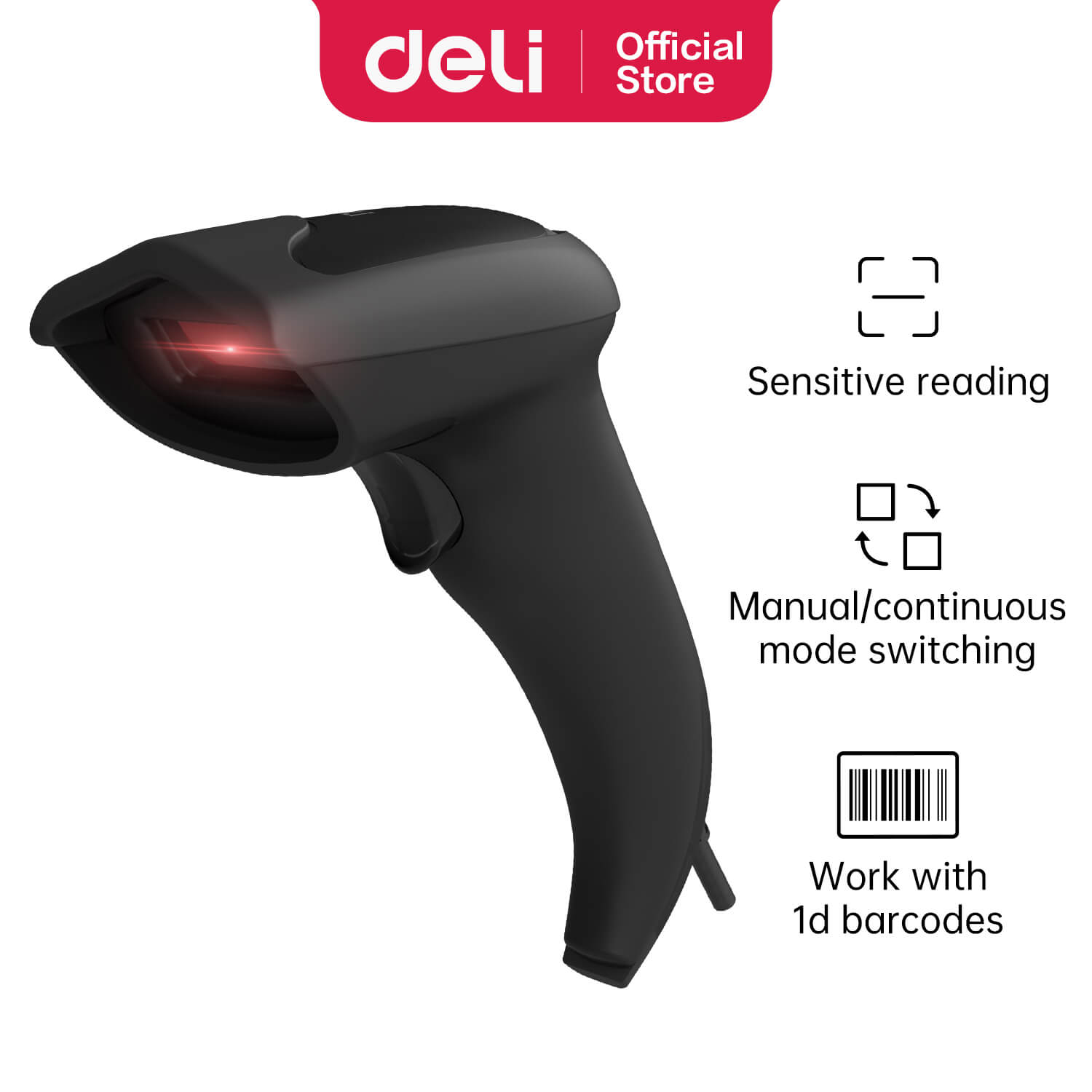 Deli-ES211 Handheld Barcode Scanner